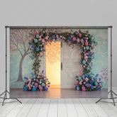 Lofaris Hydrangea Floral Wood Farm Door Wedding Backdrop